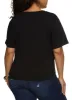 Plus Size Black Queen Rhinestone Graphic Tee sold by Rainbow