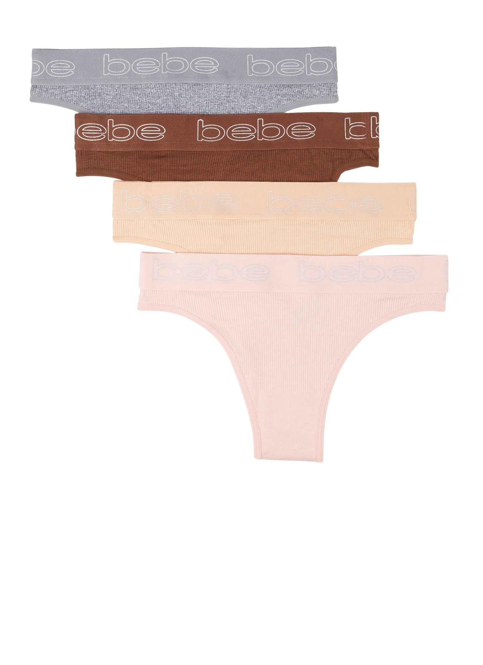 Bebe Seamless Ribbed 4 Pack Tanga Panties sold by Rainbow