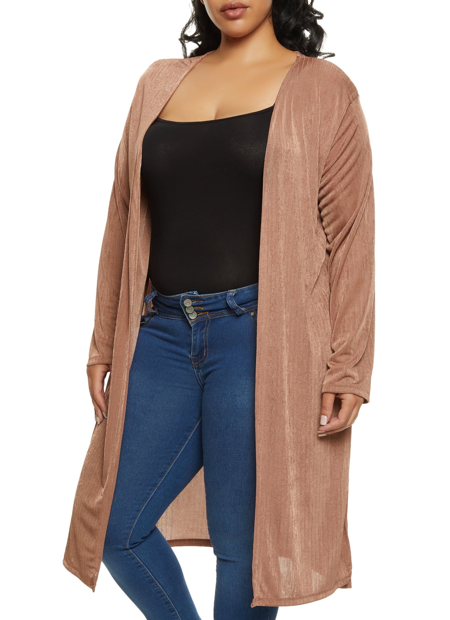 Plus Size Shimmer Knit Duster sold by Rainbow