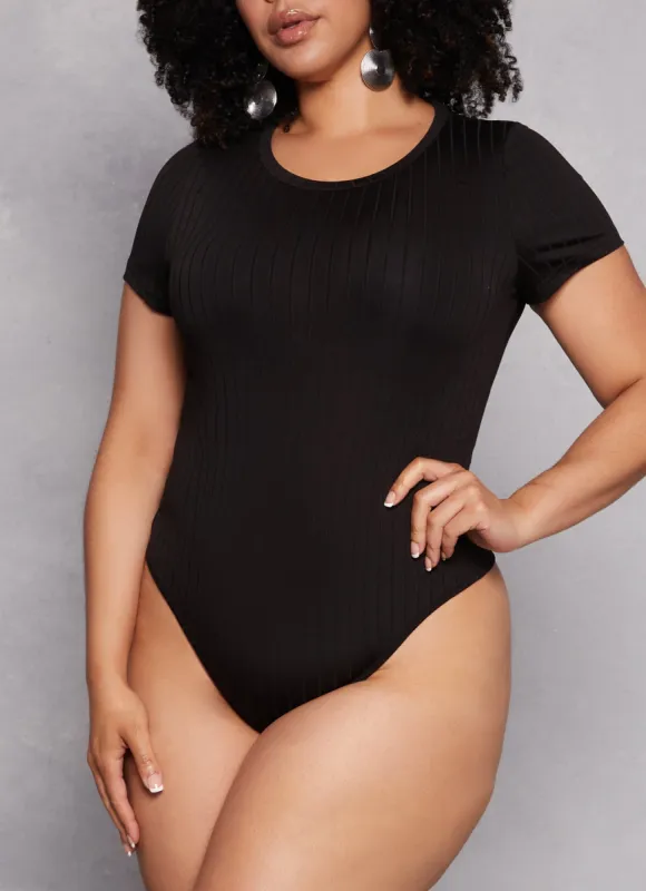 Plus Size Daisy Ribbed Knit Bodysuit sold by Rainbow