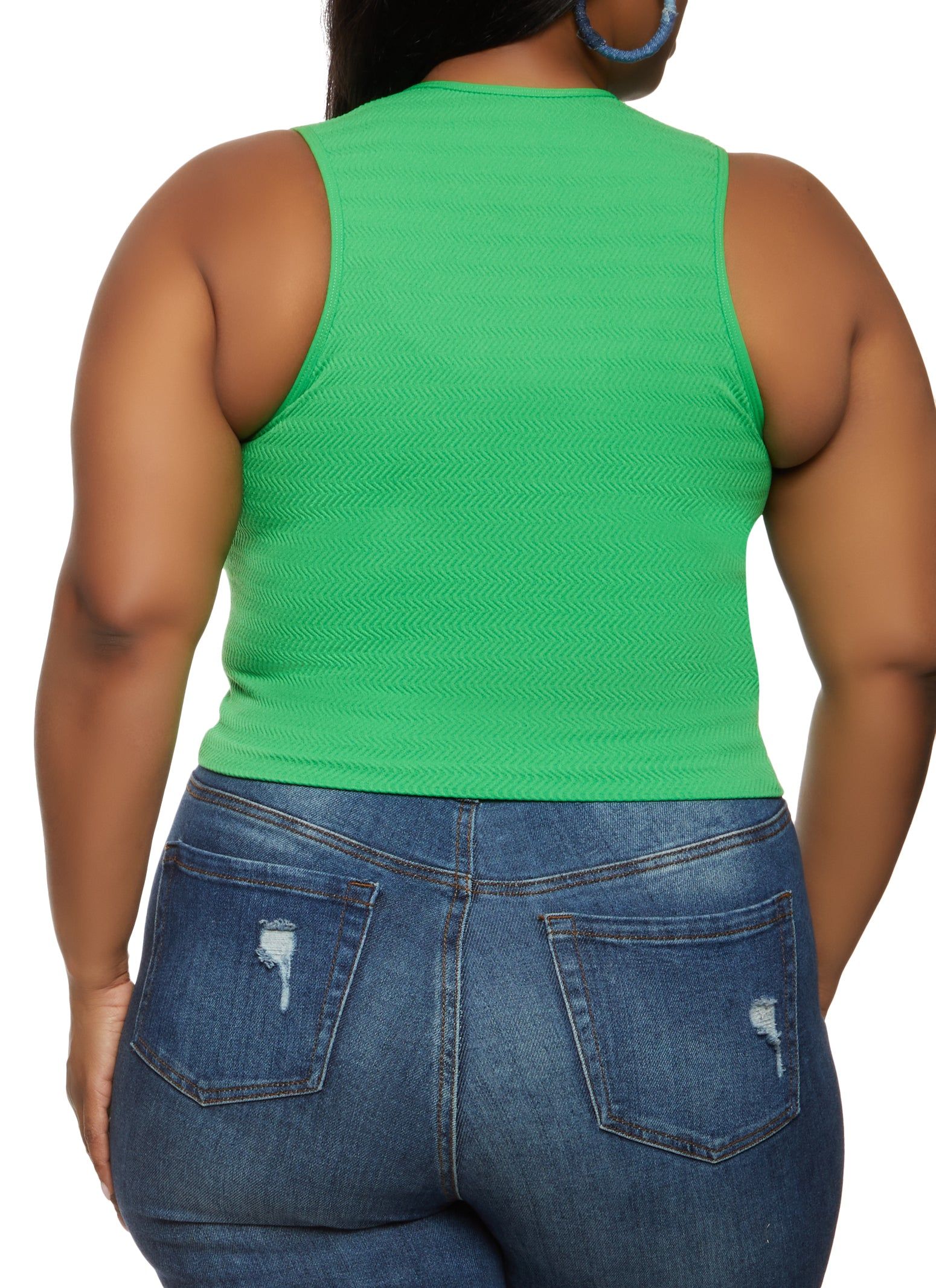 Plus Size Textured Knit Cropped Tank Top sold by Rainbow product image thumbnail 2