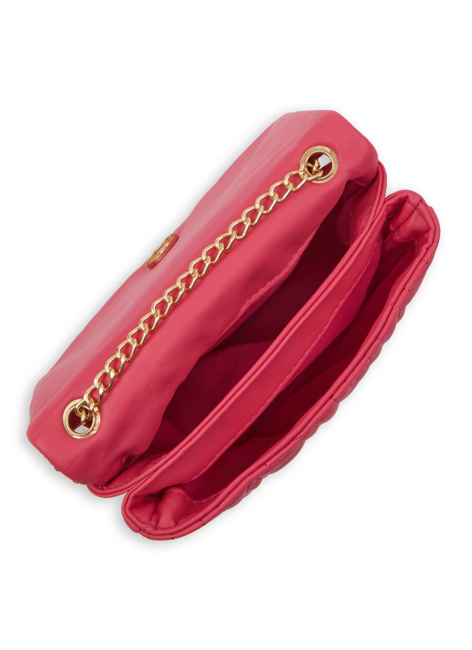 Faux Leather Quilted Chain Strap Crossbody Bag sold by Rainbow product image thumbnail 5