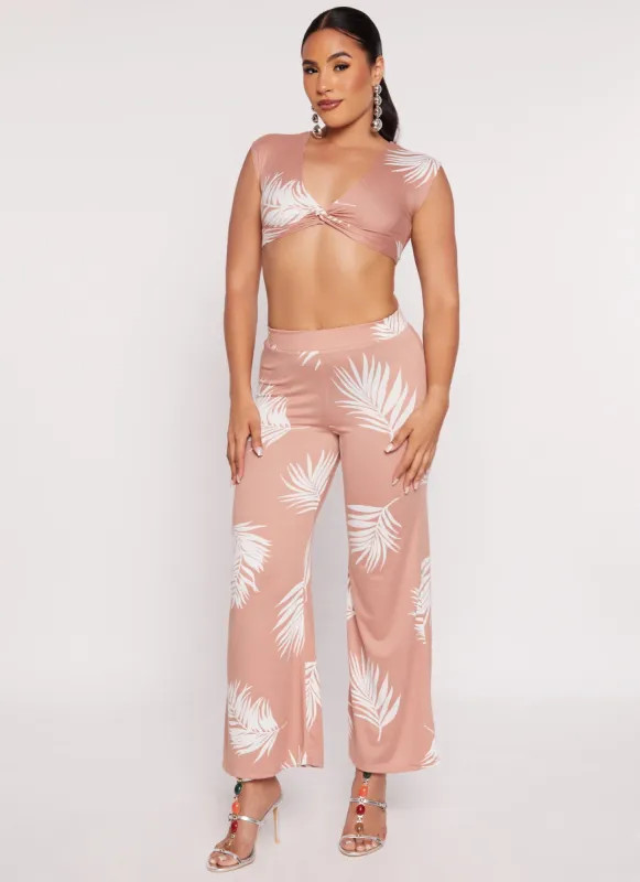 Printed High Waist Wide Leg Pants sold by Rainbow