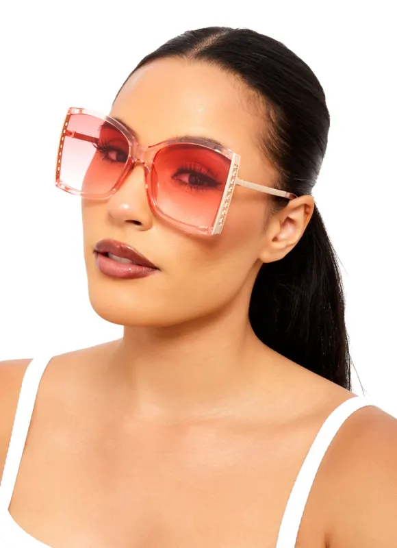 Metallic Frame Detail Sunglasses sold by Rainbow