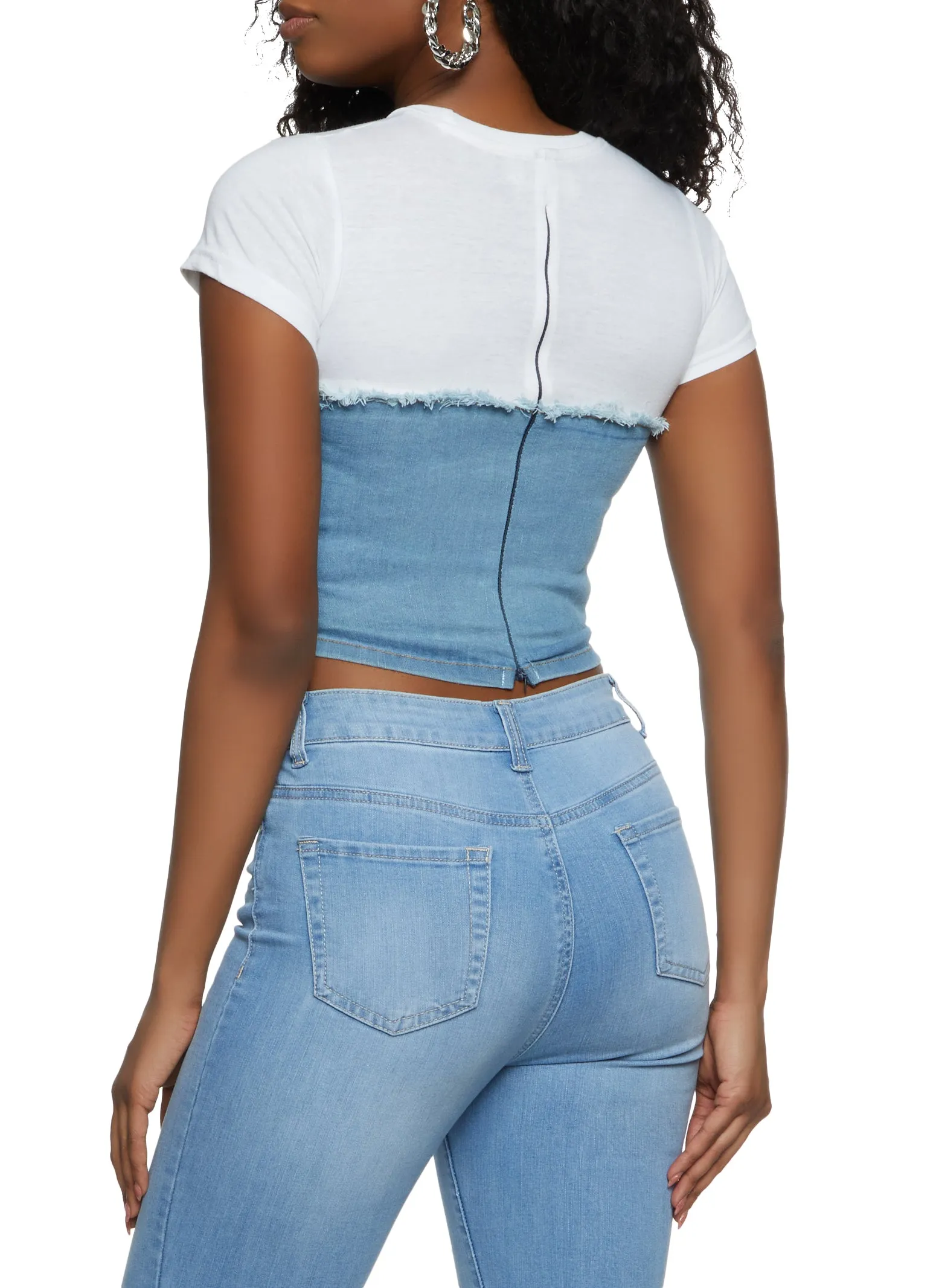 Lace Up Denim Corset Tee sold by Rainbow product image thumbnail 2