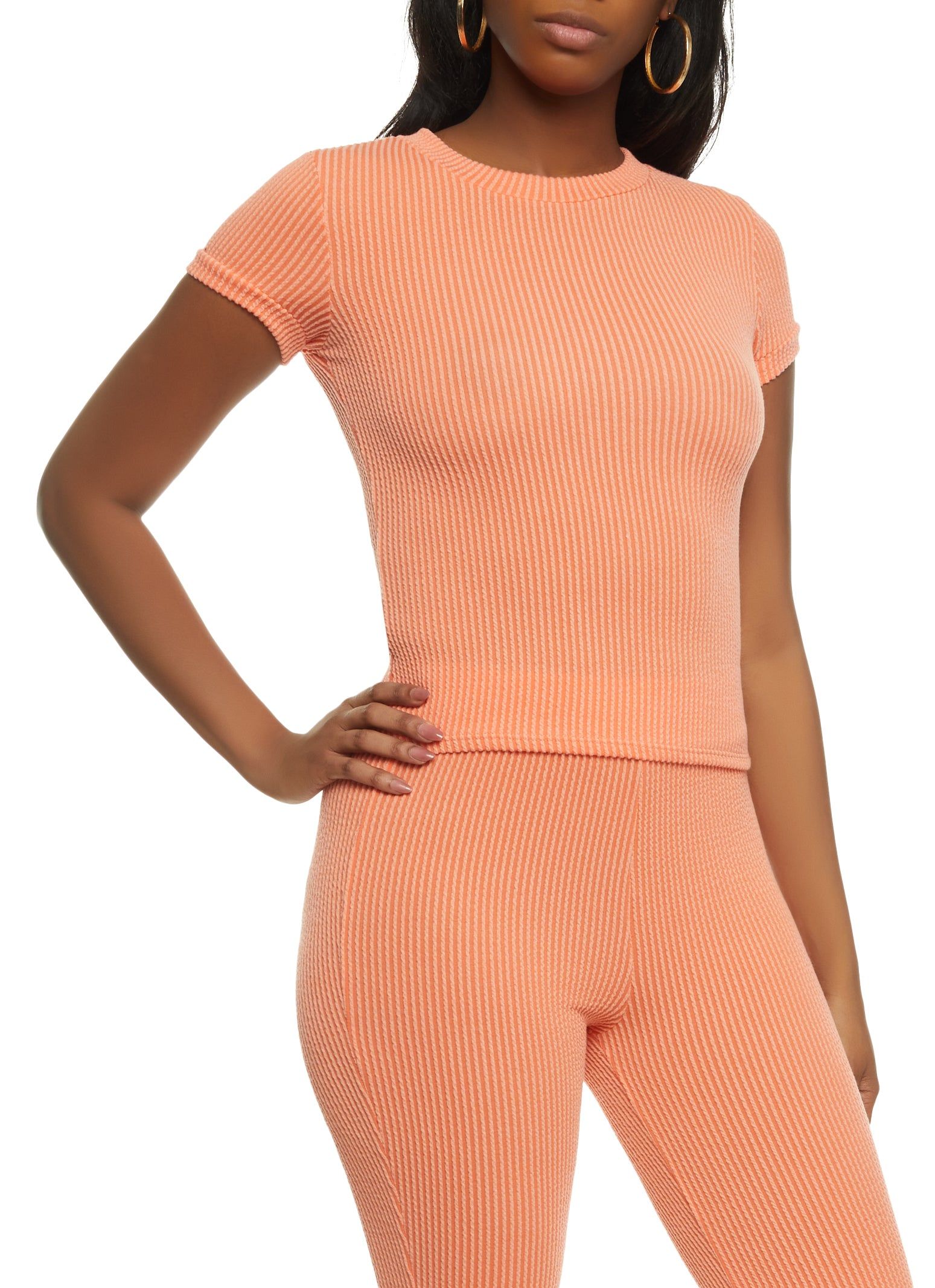 Ribbed Crew Neck Top sold by Rainbow