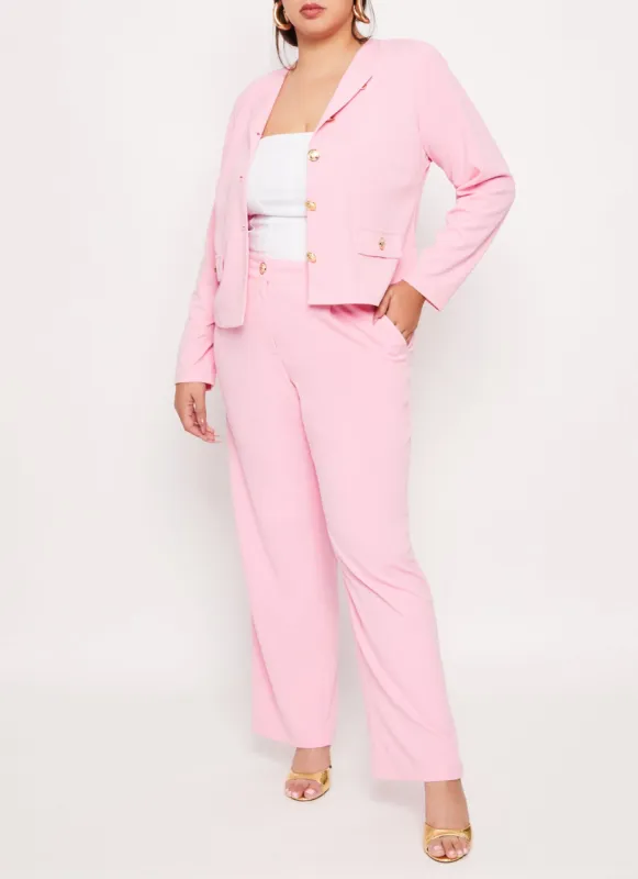 Plus Size Crepe Knit Wide Leg Dress Pants sold by Rainbow