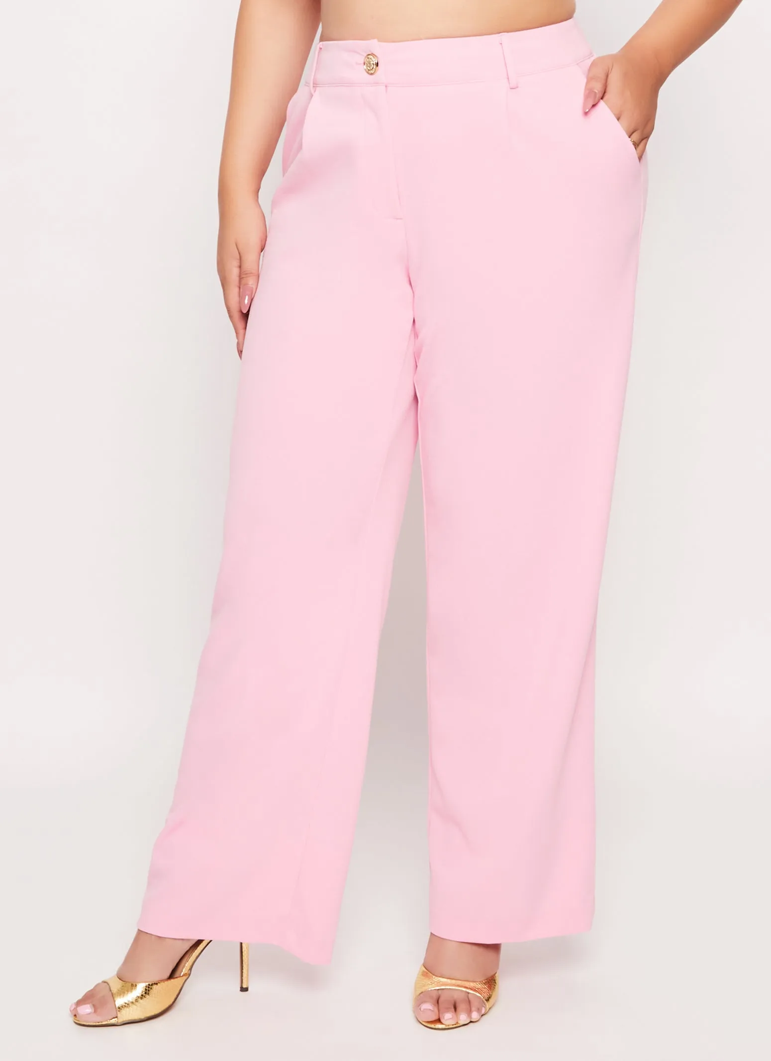 Plus Size Crepe Knit Wide Leg Dress Pants sold by Rainbow product image thumbnail 2