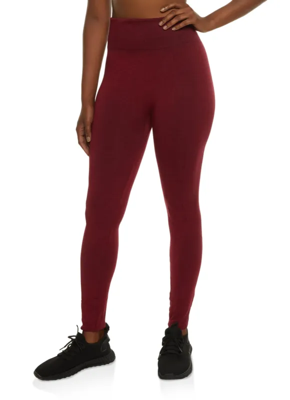 Basic Fleece High Waist Seamless Leggings sold by Rainbow