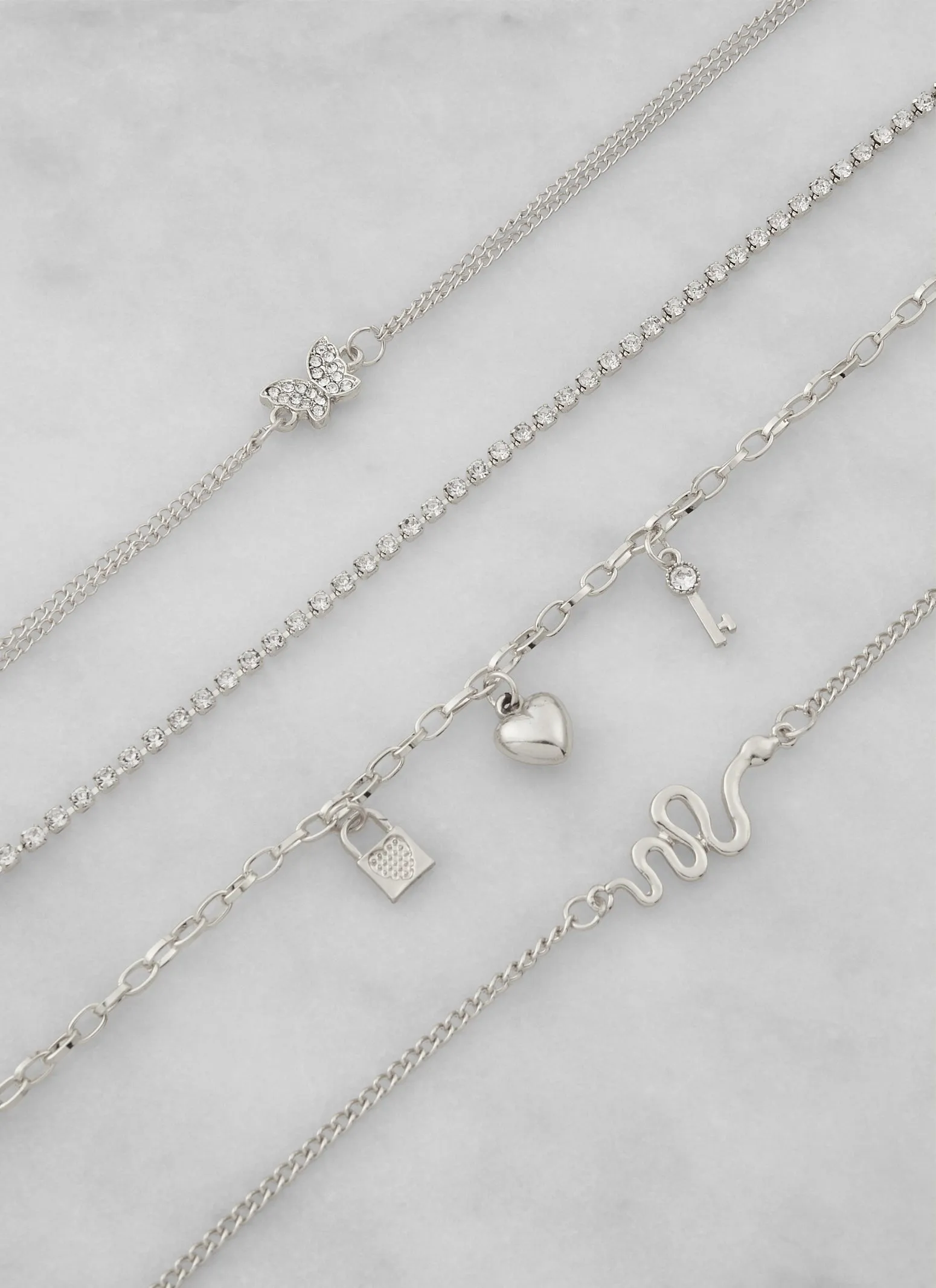 Snake Butterfly Multi Charm Anklets Set of 4 sold by Rainbow product image thumbnail 2