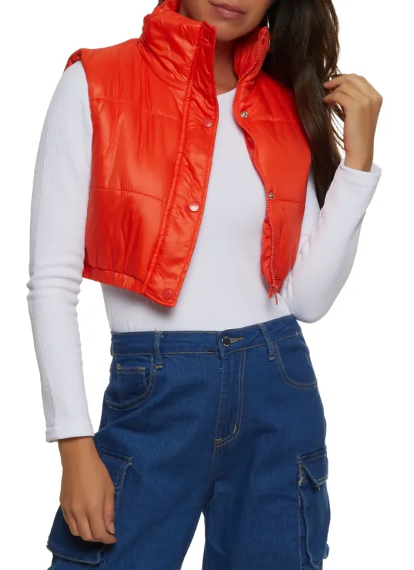 Cropped Puffer Vest sold by Rainbow