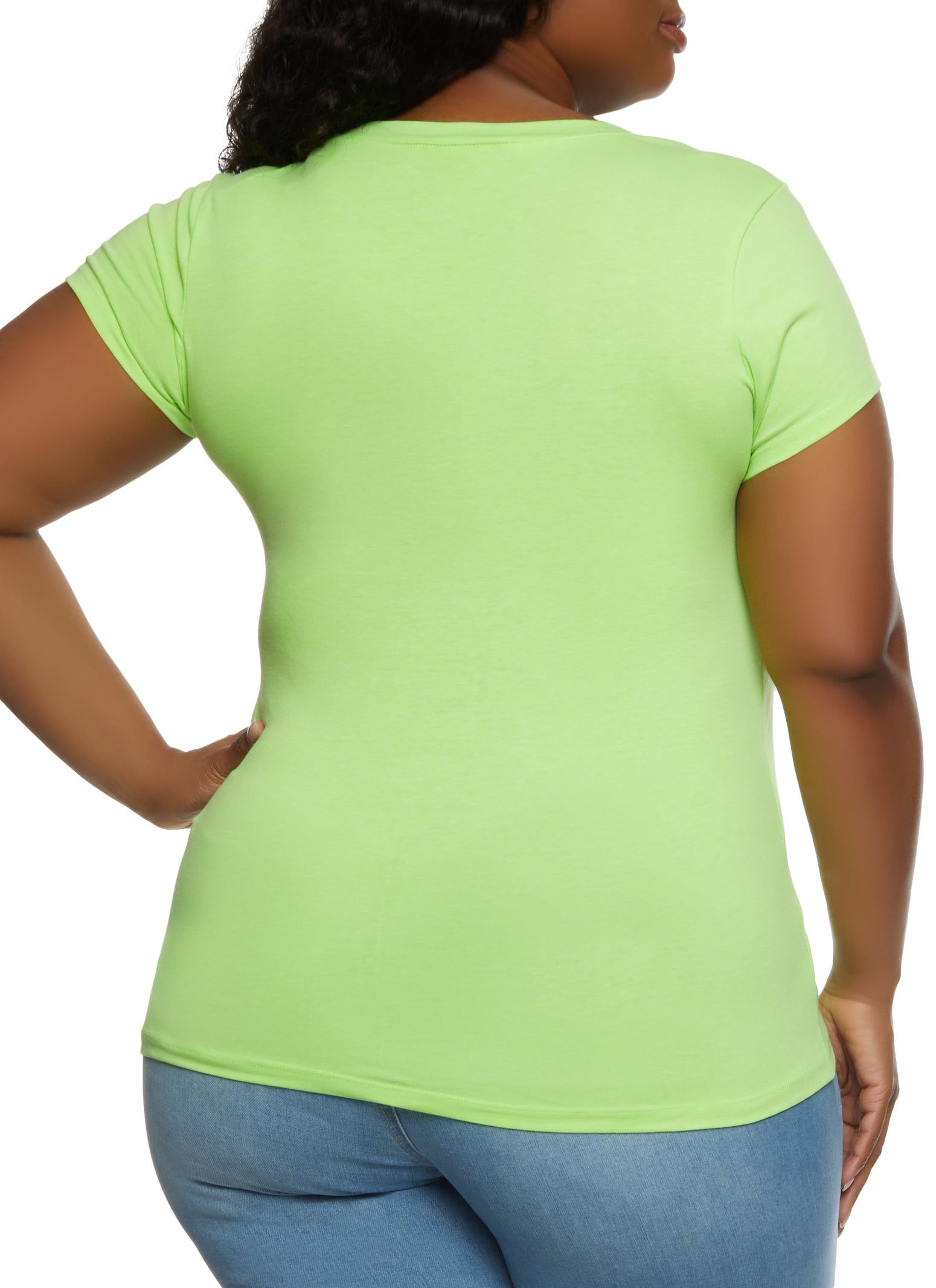 Plus Size V Neck Tee sold by Rainbow product image thumbnail 2