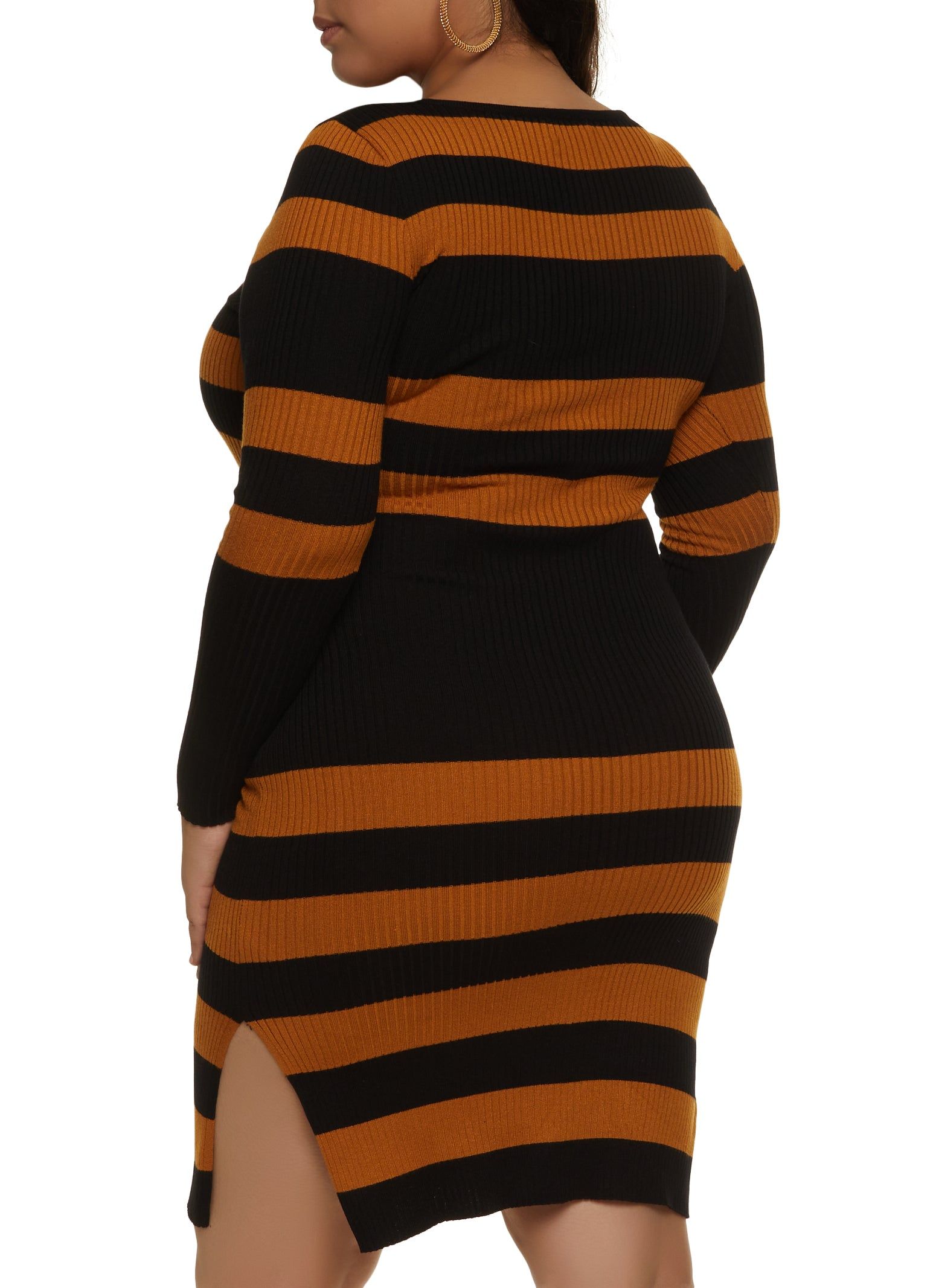 Plus Size Striped Chain Detail Sweater Dress sold by Rainbow product image thumbnail 3