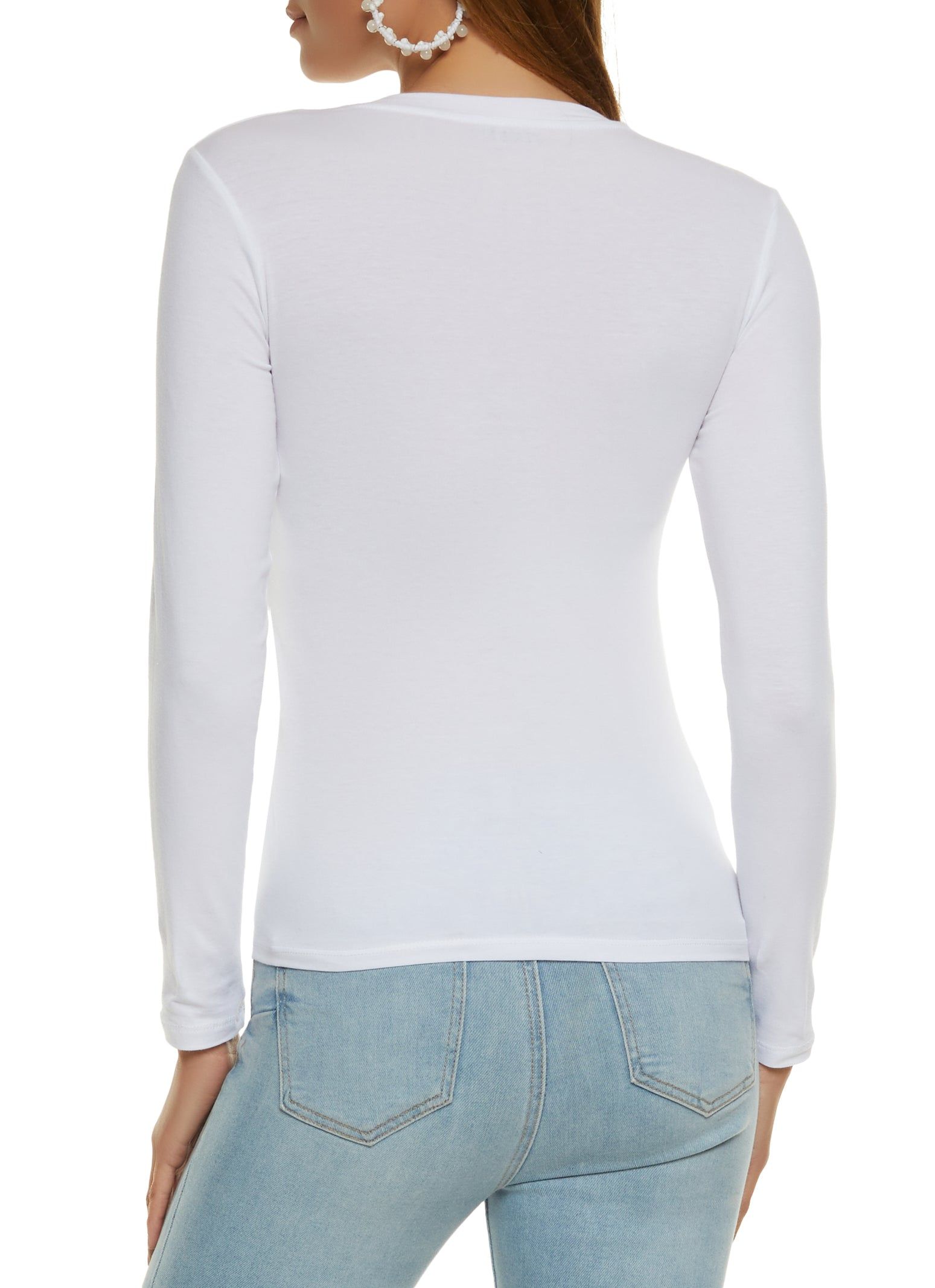 Basic Long Sleeve V Neck Top sold by Rainbow product image thumbnail 2