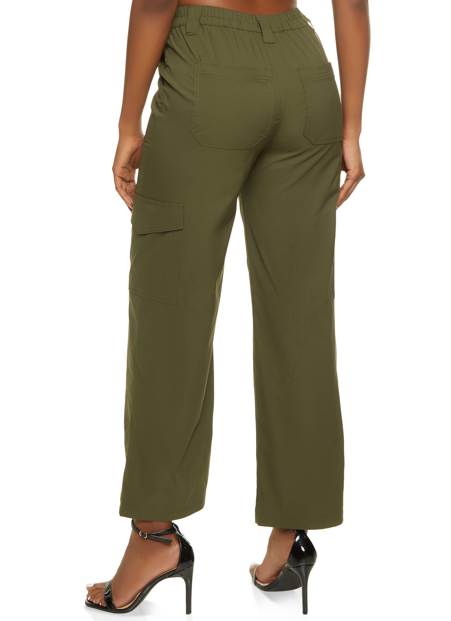 Nylon Wide Leg Cargo Pants sold by Rainbow product image thumbnail 3