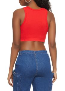 Ribbed High Neck Seamless Tank Top sold by Rainbow