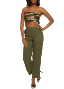 Nylon Wide Leg Cargo Pants sold by Rainbow