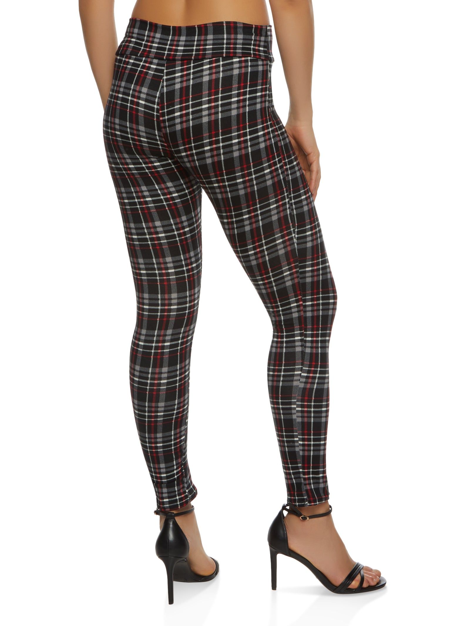 Plaid High Waisted Pull On Dress Pants sold by Rainbow product image thumbnail 2