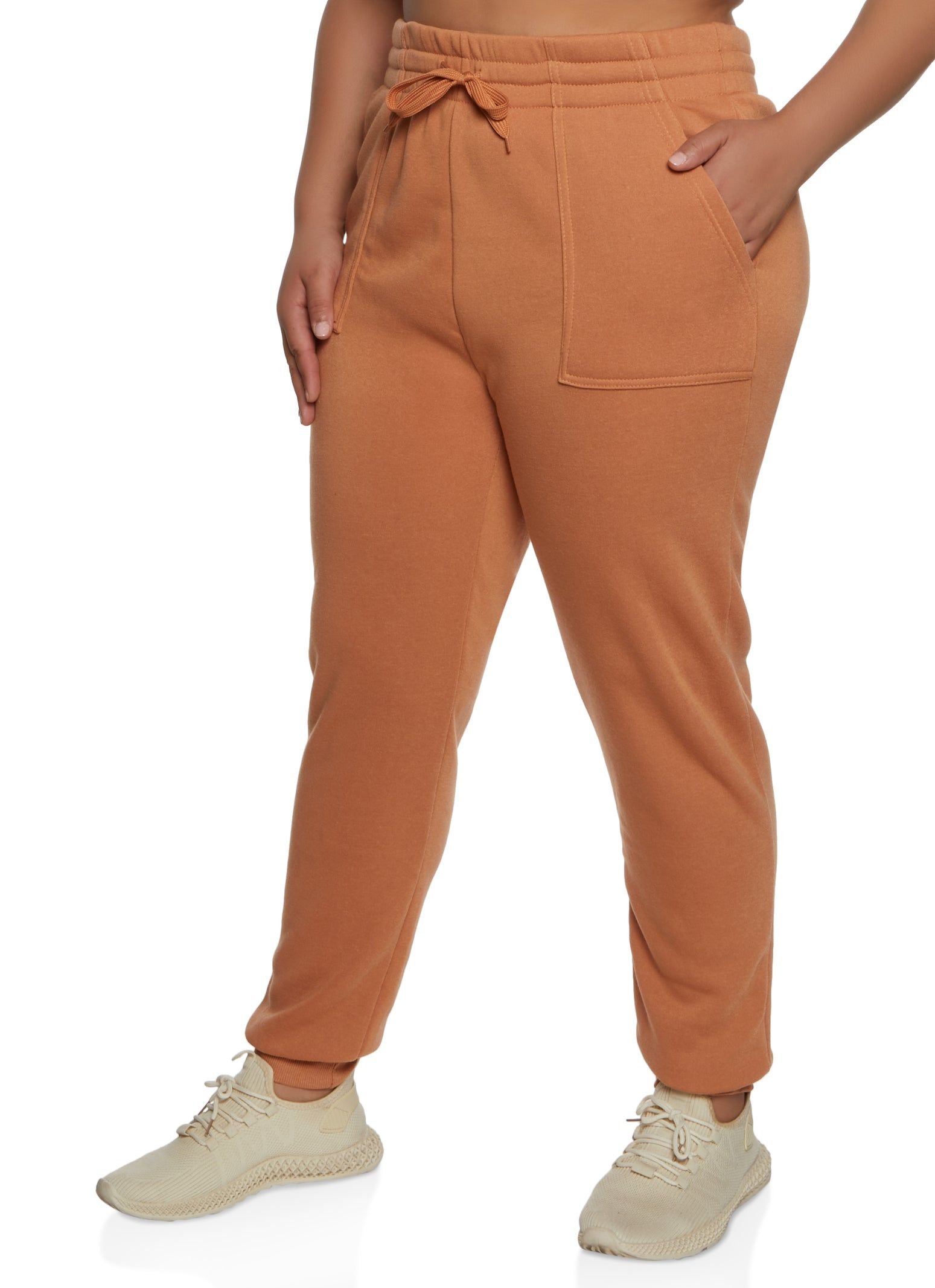 Plus Size Solid Fleece Joggers sold by Rainbow