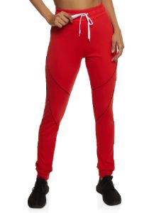 High Waist Contrast Piping Joggers sold by Rainbow