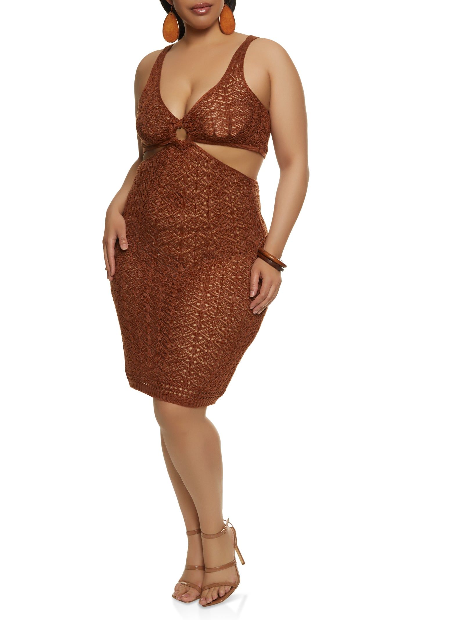 Plus Size Keyhole Cut Out Knit Dress sold by Rainbow product image thumbnail 2