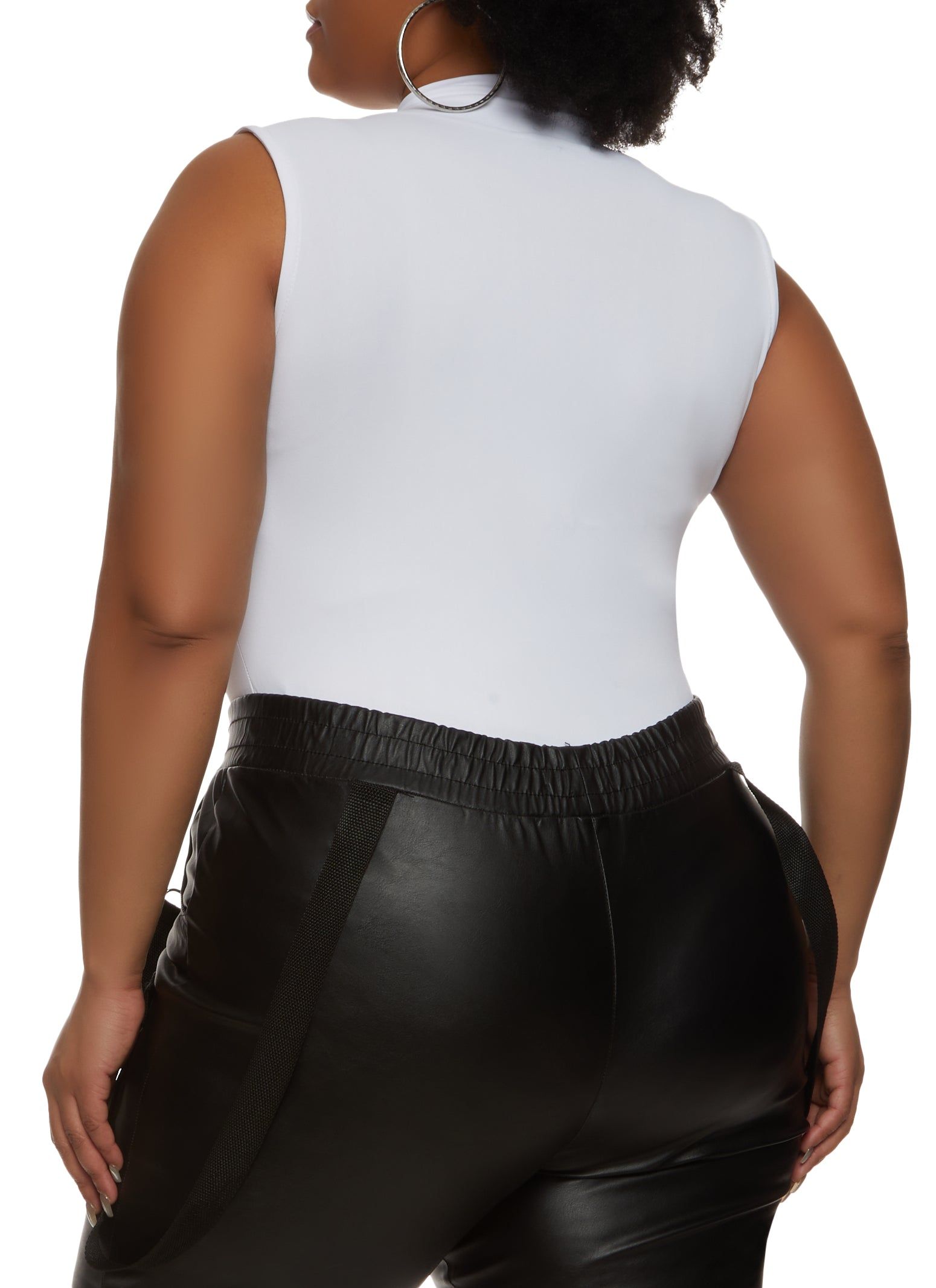 Plus Size Mock Neck Sleeveless Bodysuit sold by Rainbow product image thumbnail 3