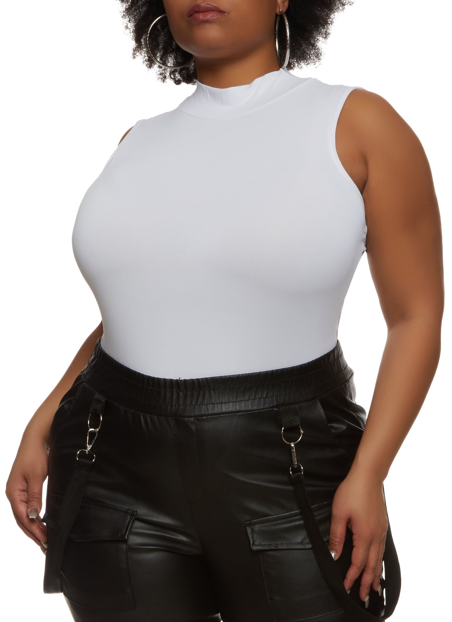 Plus Size Mock Neck Sleeveless Bodysuit sold by Rainbow product image thumbnail 2