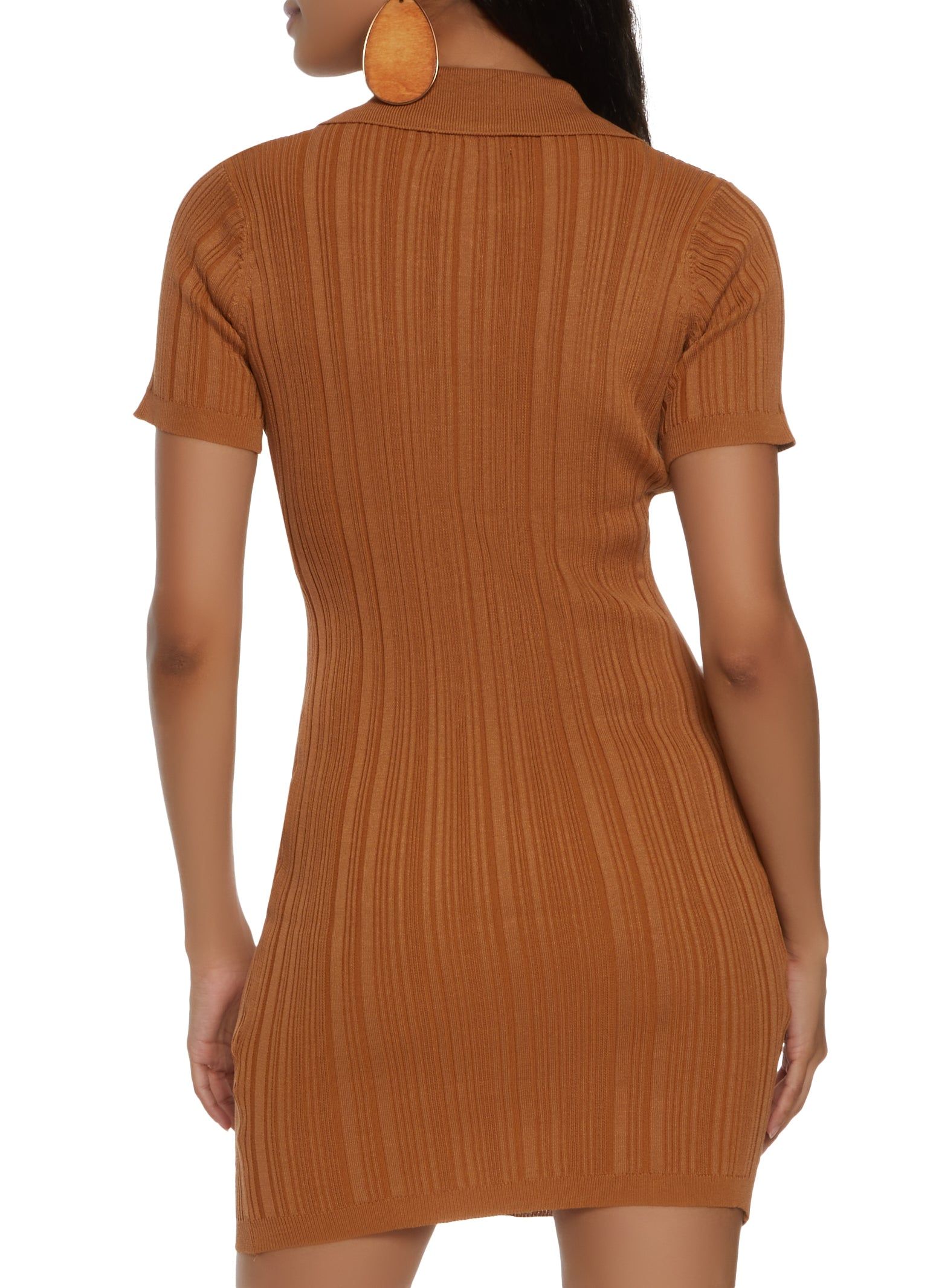 Ribbed Button Front Shirt Dress sold by Rainbow product image thumbnail 3