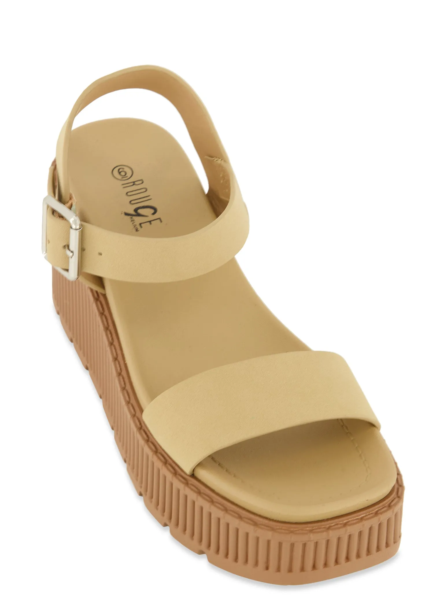 Buckle Strap Platform Wedge Sandals sold by Rainbow