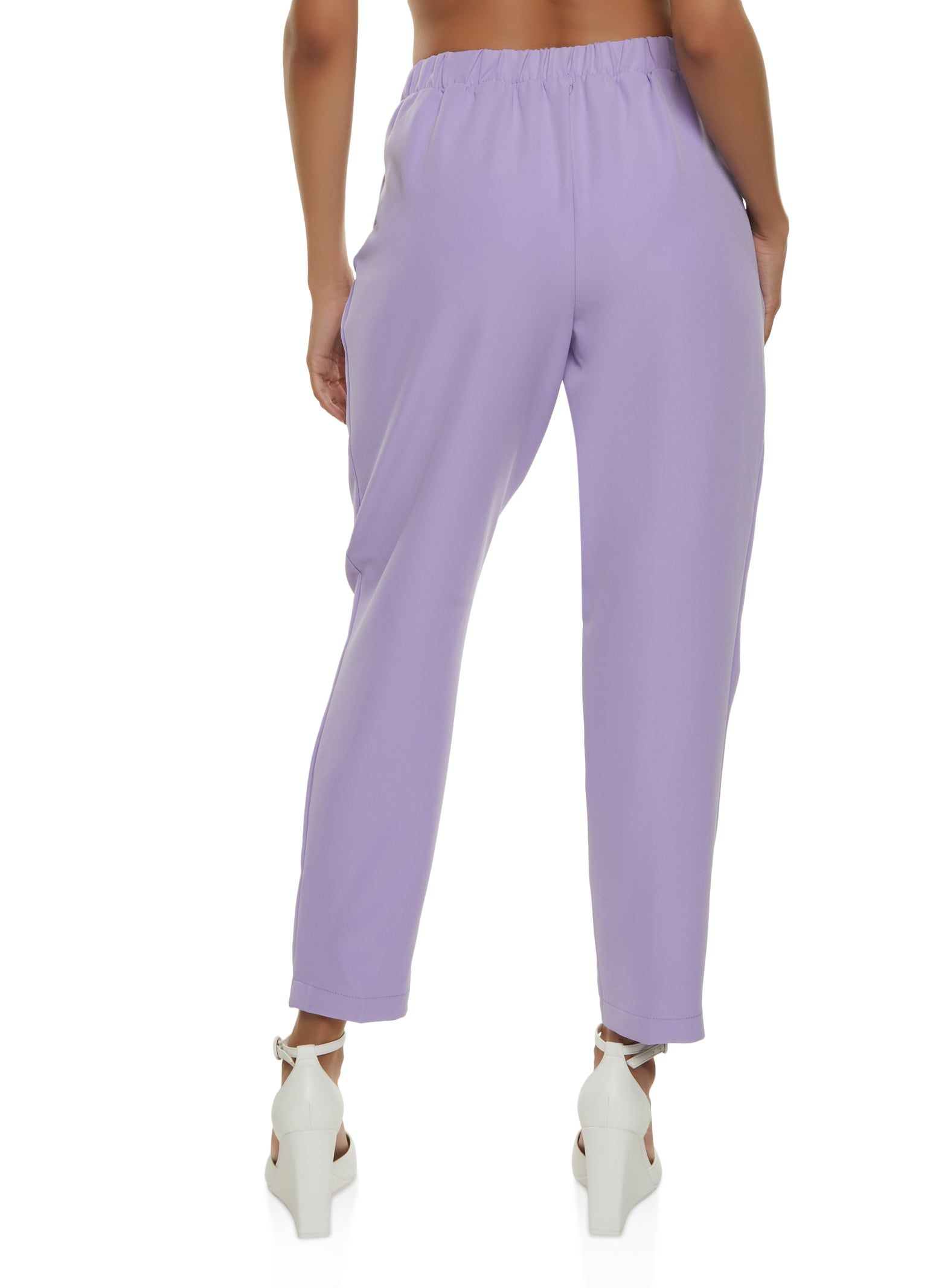 Crepe Knit Tie Front Waist Ankle Pants sold by Rainbow product image thumbnail 2