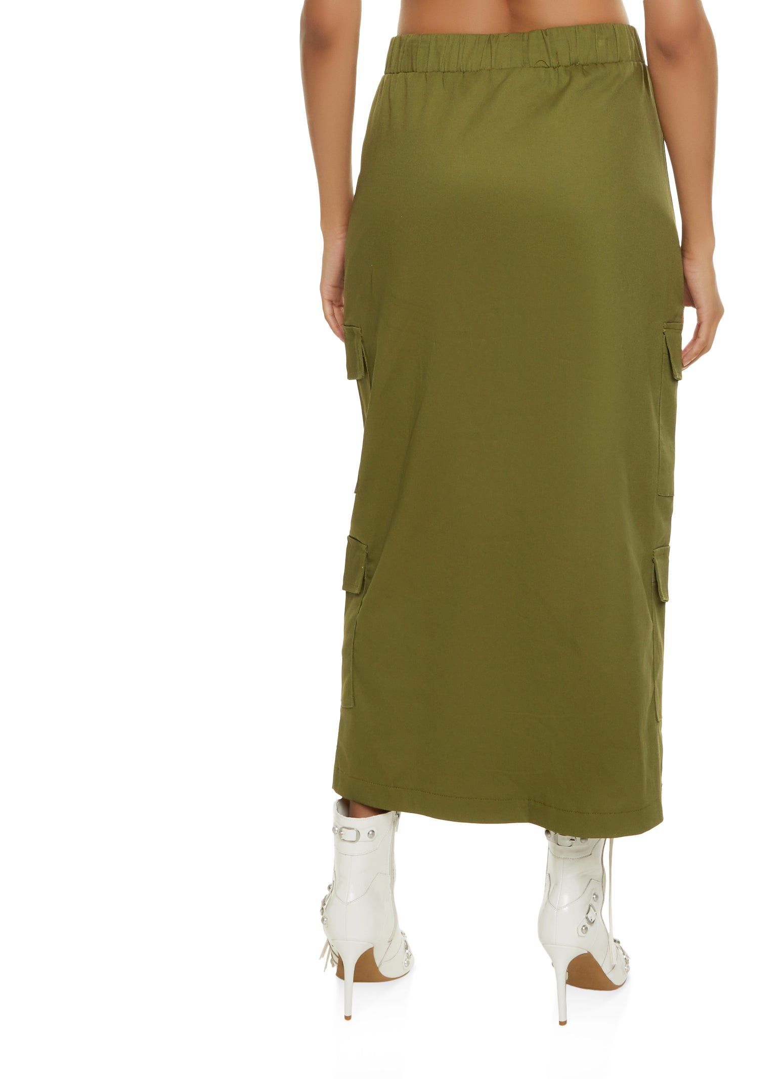 Toggle Drawstring Waist Cargo Maxi Skirt sold by Rainbow product image thumbnail 3