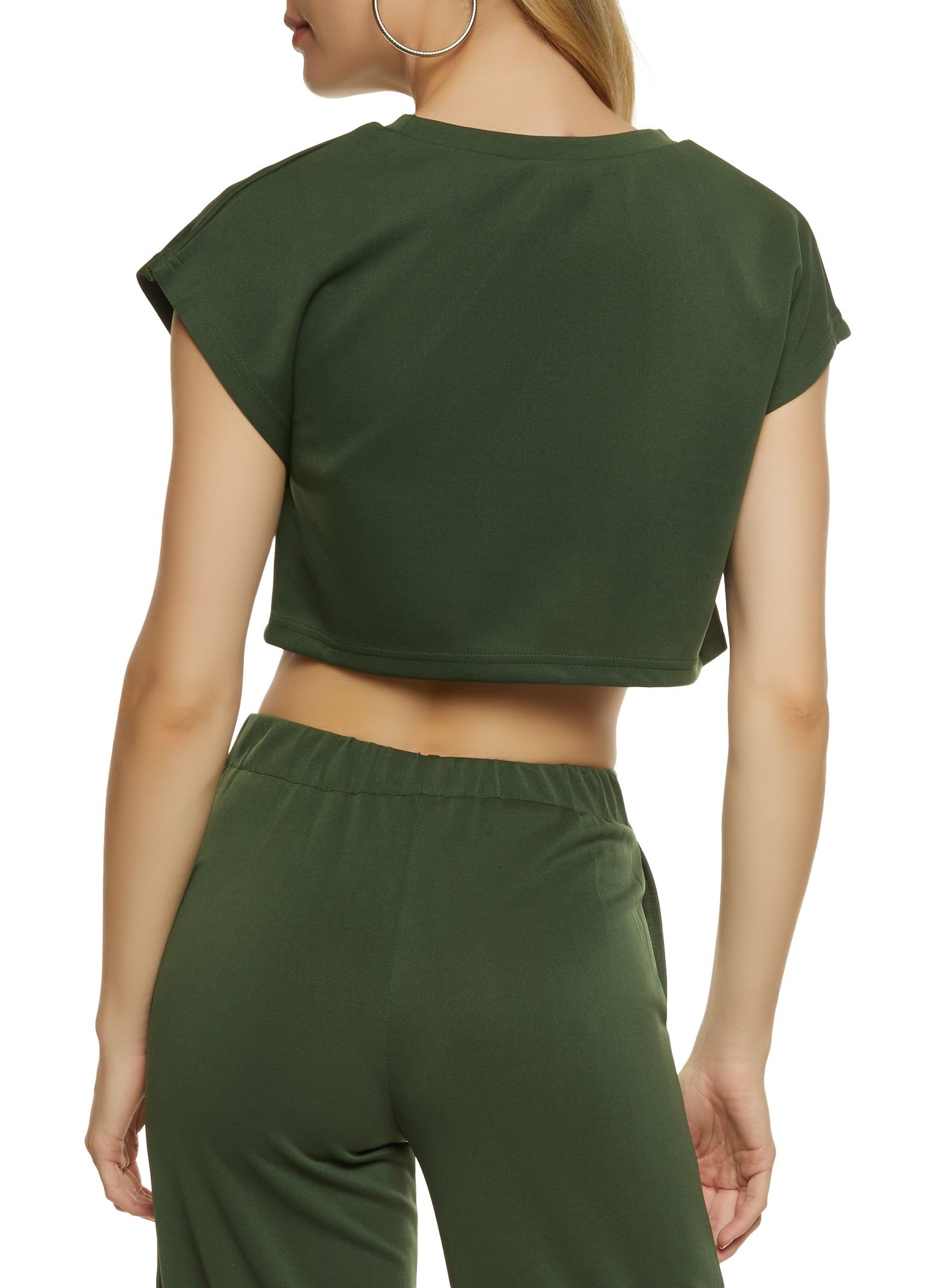 Solid Boxy Crop Top sold by Rainbow product image thumbnail 3