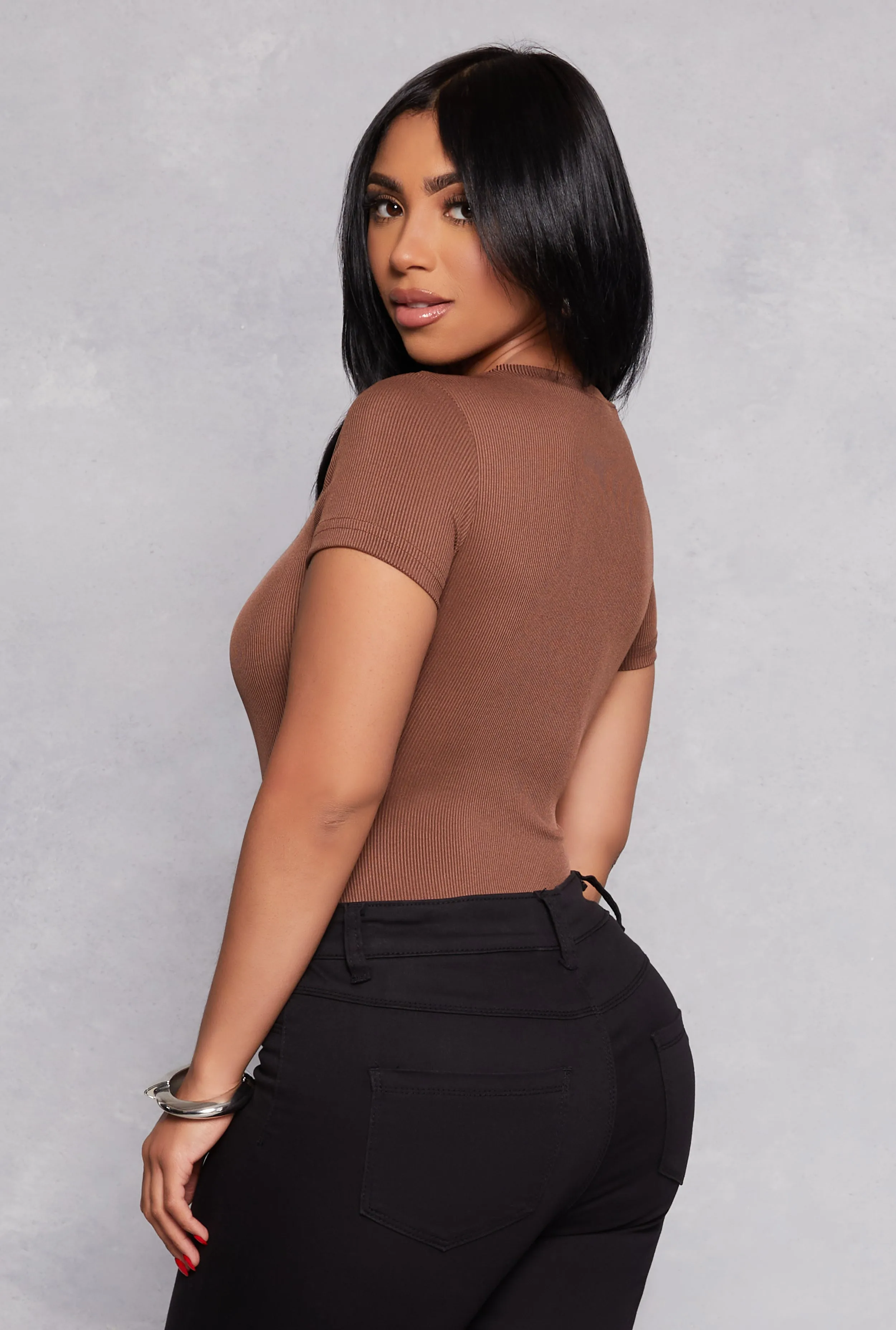 Daisy Basic Crew Neck Short Sleeve Bodysuit sold by Rainbow product image thumbnail 3