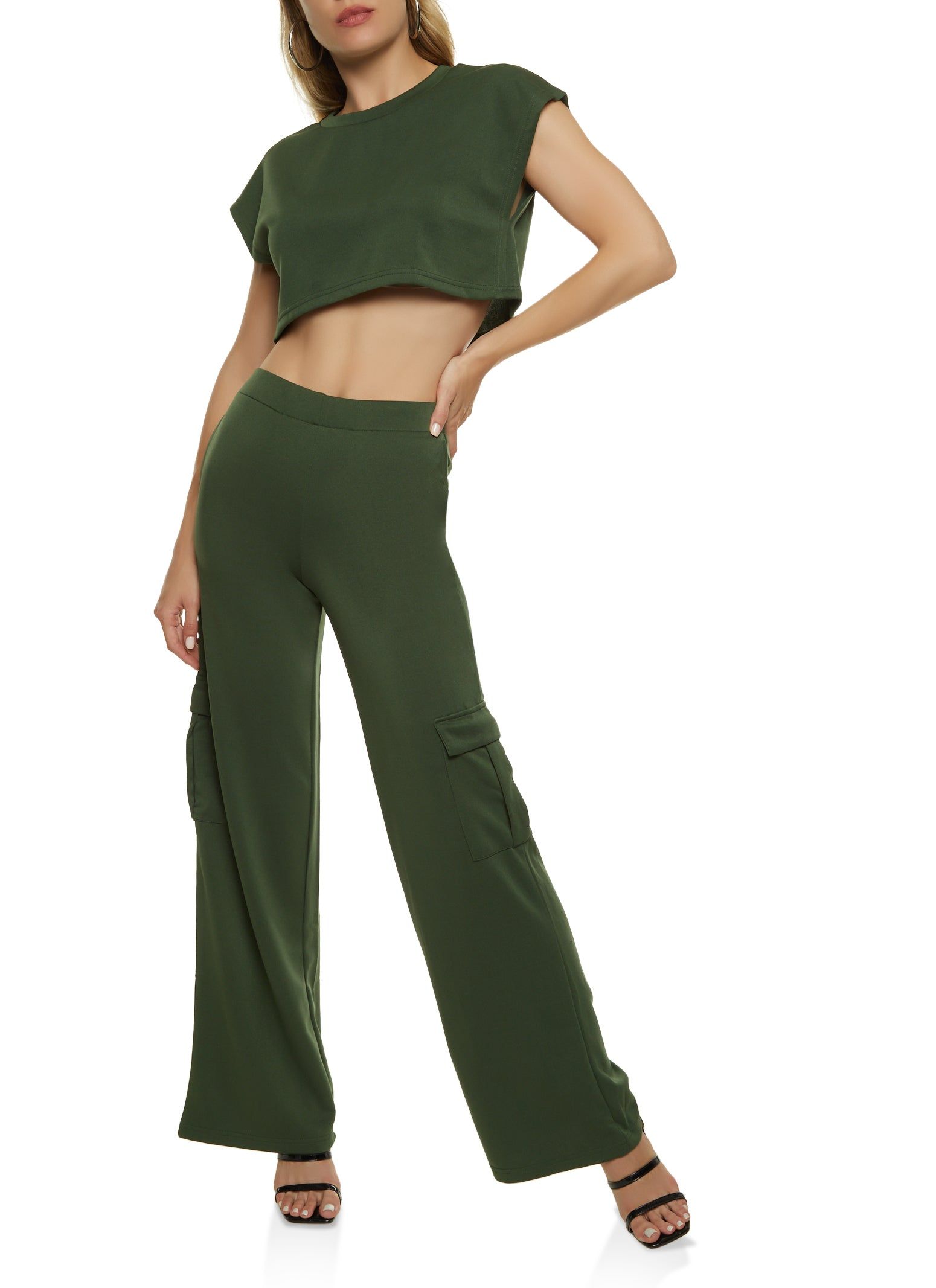 Solid Boxy Crop Top sold by Rainbow product image thumbnail 2