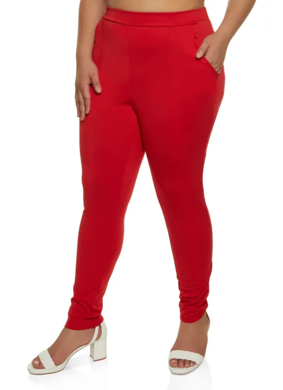 Plus Size Ponte Pintuck Pull On Pants sold by Rainbow