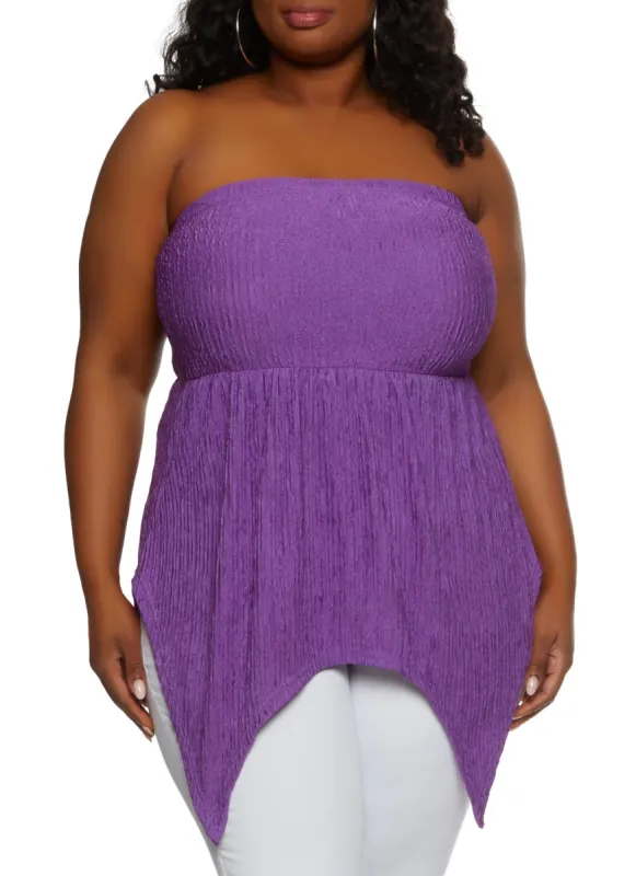 Plus Size Sharkbite Hem Tube Top sold by Rainbow