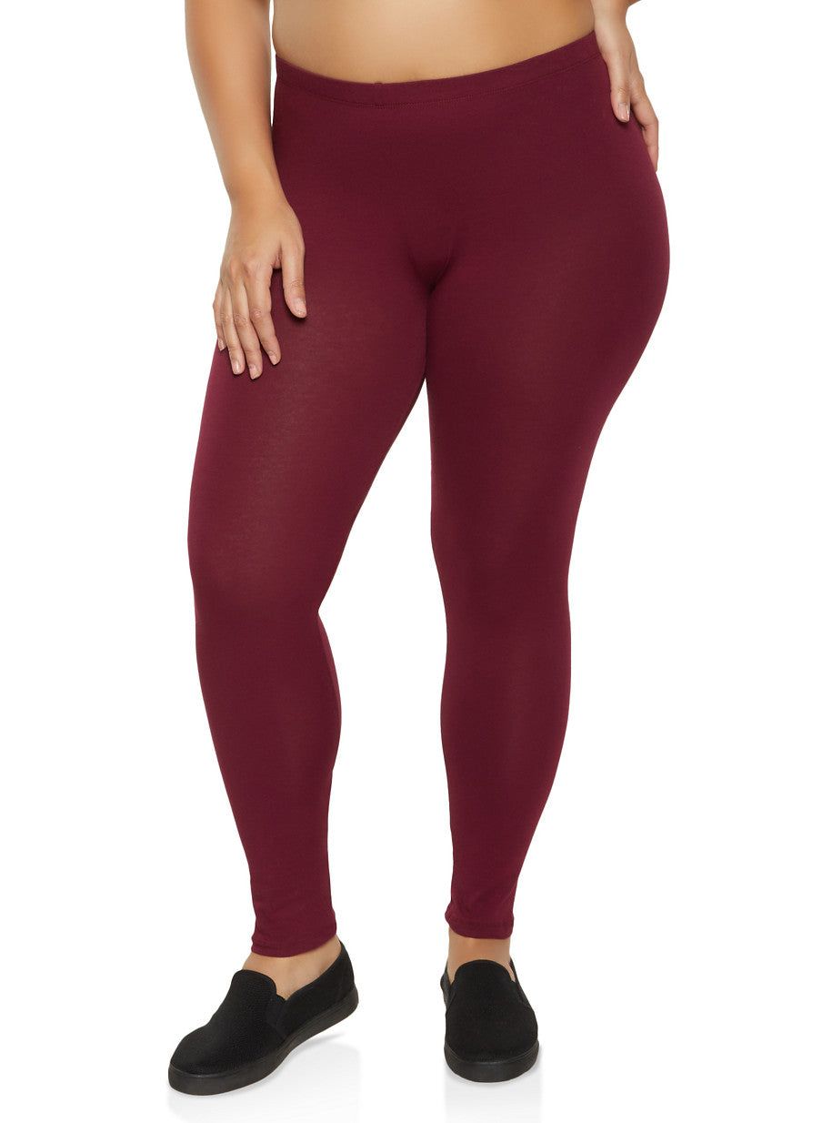 Plus Size Basic High Waist Leggings sold by Rainbow