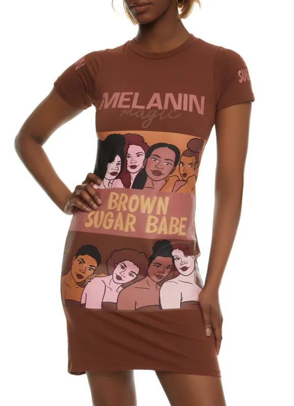 Melanin Magic Graphic T Shirt Dress sold by Rainbow