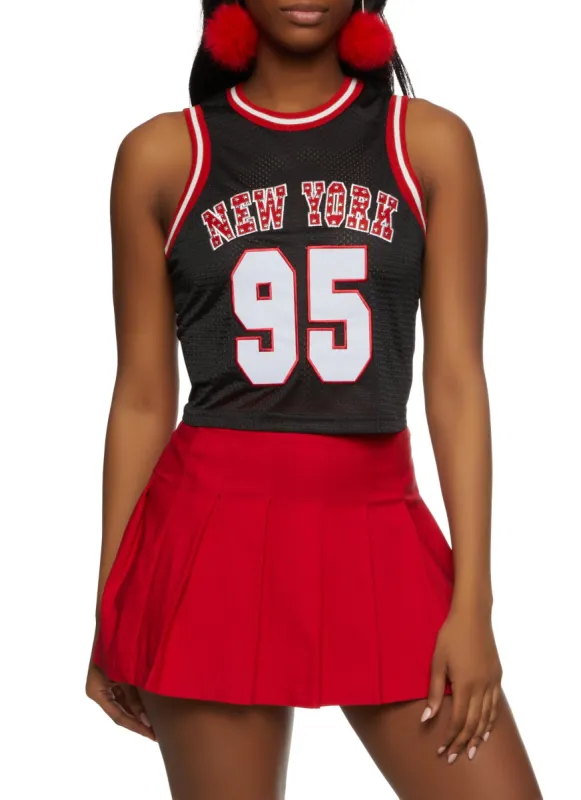 Studded New York 95 Cropped Basketball Jersey sold by Rainbow