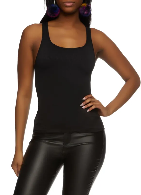 Seamless Ribbed Knit Lettuce Edge Tank Top sold by Rainbow