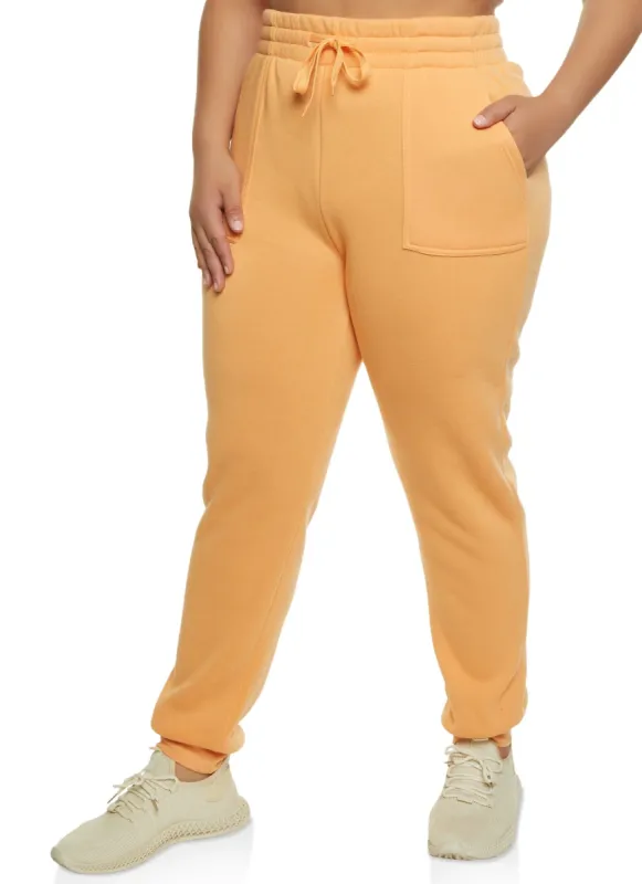 Plus Size Solid Fleece Joggers sold by Rainbow