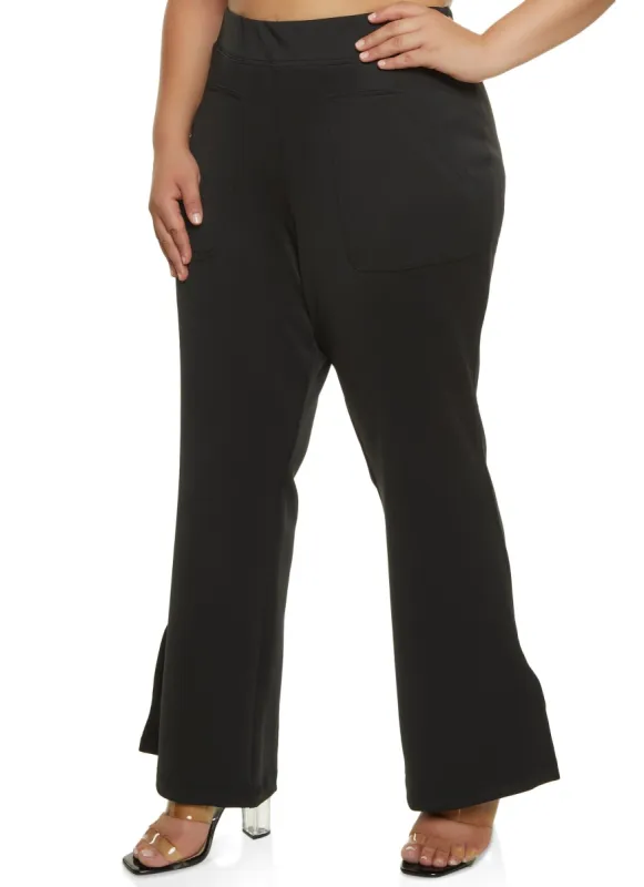 Plus Size Scuba Pull On Flared Pants sold by Rainbow