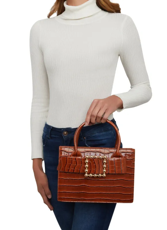 Faux Croc Convertible Mini Handbag sold by Rainbow