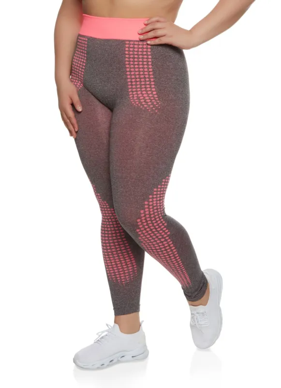 Plus Size Seamless Polka Dot High Waisted Leggings sold by Rainbow
