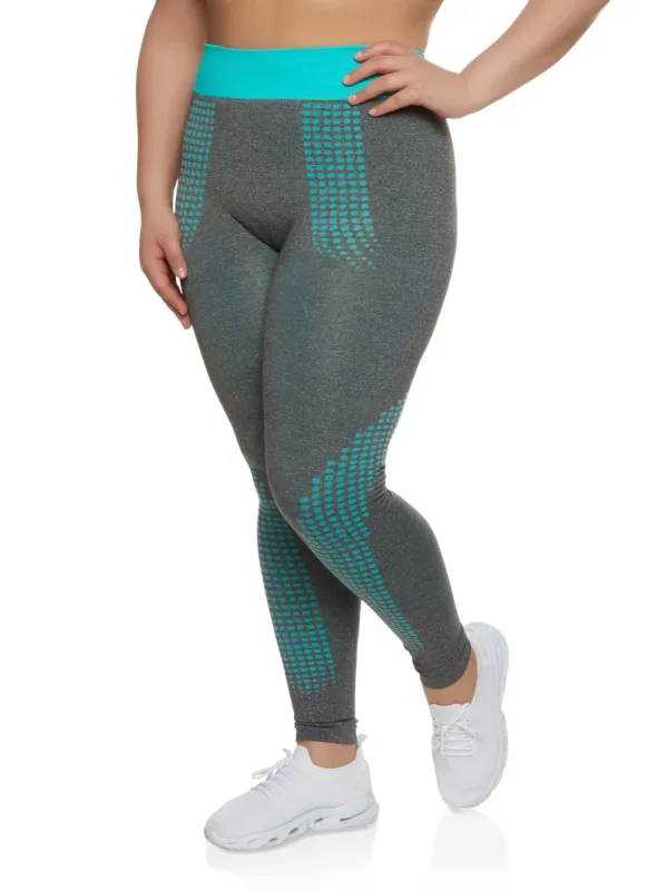 Plus Size Seamless Polka Dot High Waisted Leggings sold by Rainbow