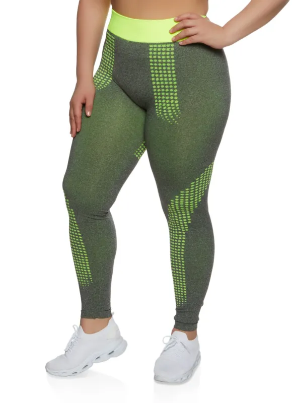 Plus Size Seamless Polka Dot High Waisted Leggings sold by Rainbow