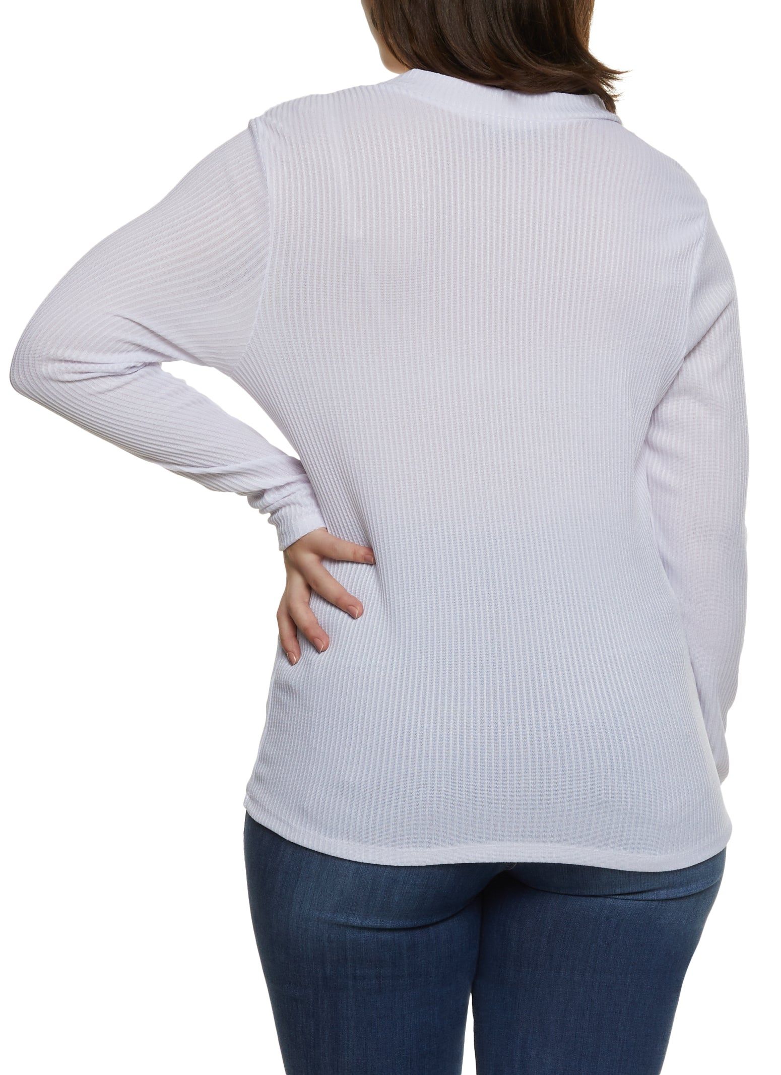 Plus Size Faux Button V Neck Top sold by Rainbow product image thumbnail 2