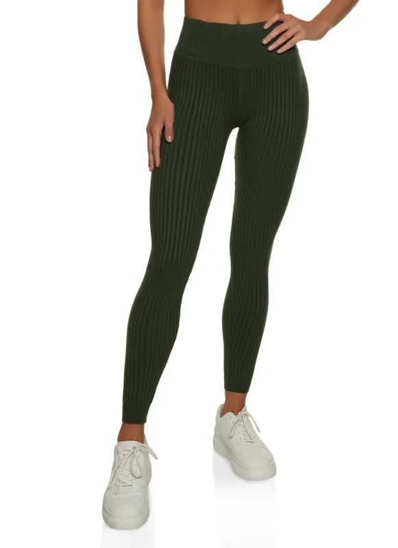 Ribbed High Waisted Leggings sold by Rainbow