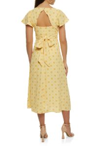 Floral Print Flutter Sleeve Maxi Dress sold by Rainbow