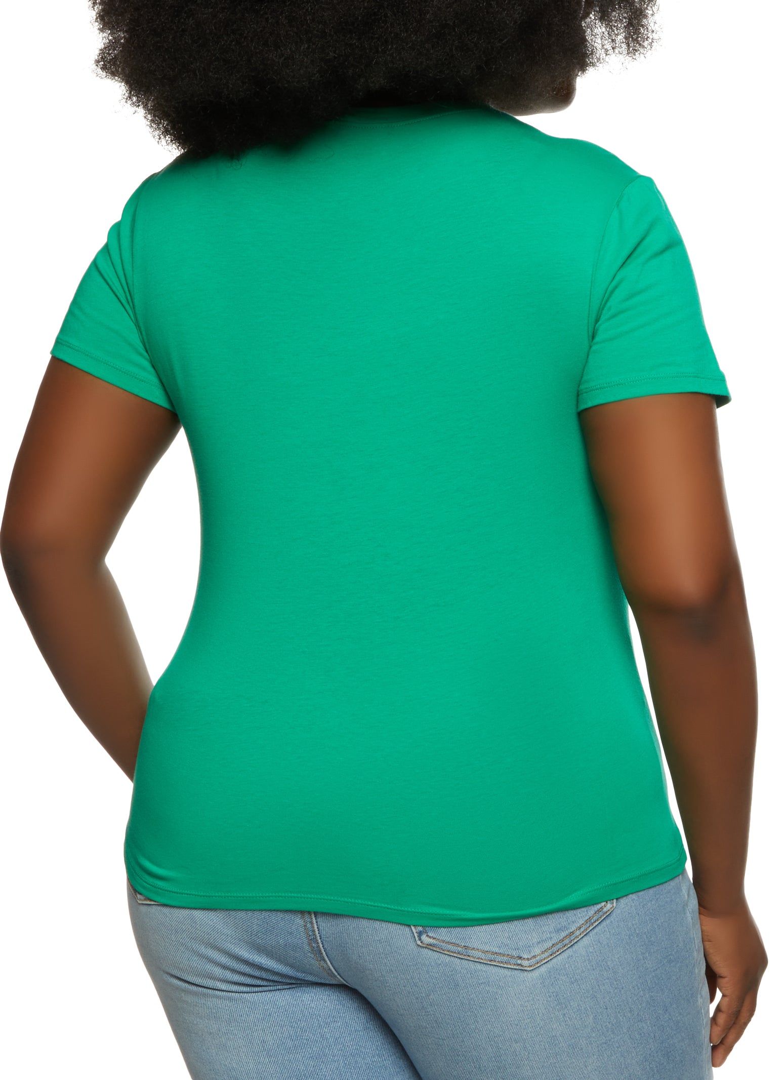 Plus Size Basic Crew Neck T Shirt sold by Rainbow product image thumbnail 2